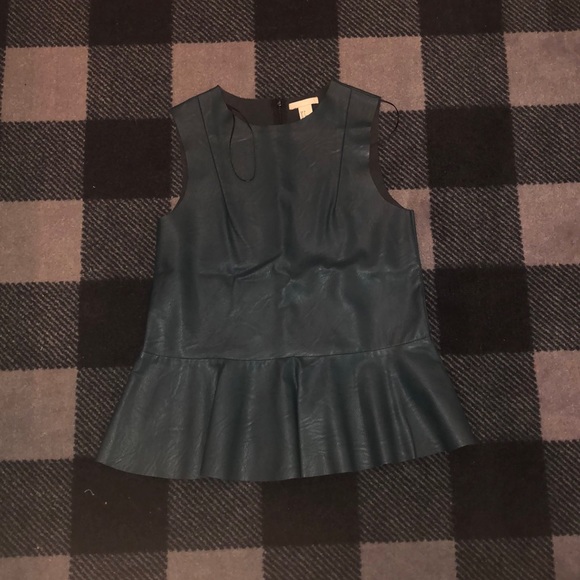 A leather dark green fancy top - Picture 1 of 3